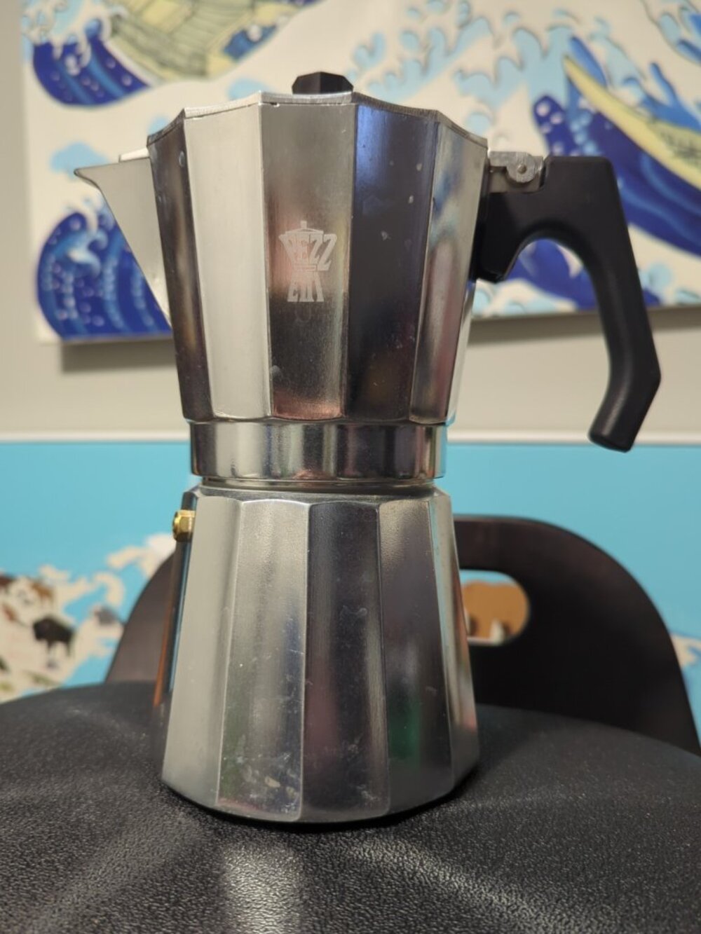 Pezetti Vintage Aluminum Stovetop Coffee Espresso Maker 8” Tall Made In Italy